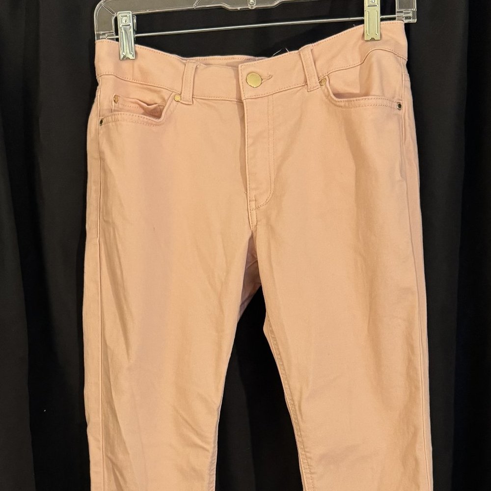Ellen Tracy Denim Women`s Stretch Straight Leg Ankle Jeans - Light Pink Size 2